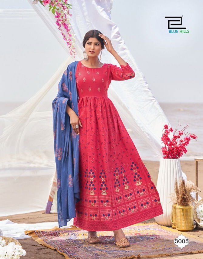 Blue Hills Walkway Dupatta Edition 3 Festive Wear Rayon Printed Kurtis Collection